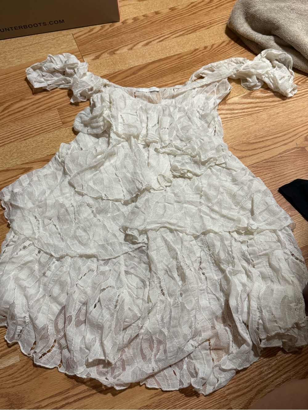 Zara Women’s White Ruffle Tank Top Dress